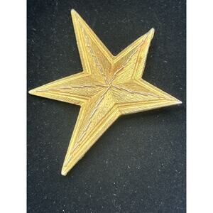 Vintage Signed Large VANS AUTHENTICS COUTURE Gold Star Pin Brooch